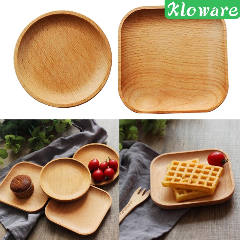 Đĩa Tròn Bằng Gỗ Đựng Thức Ăn Trái Cây Salad