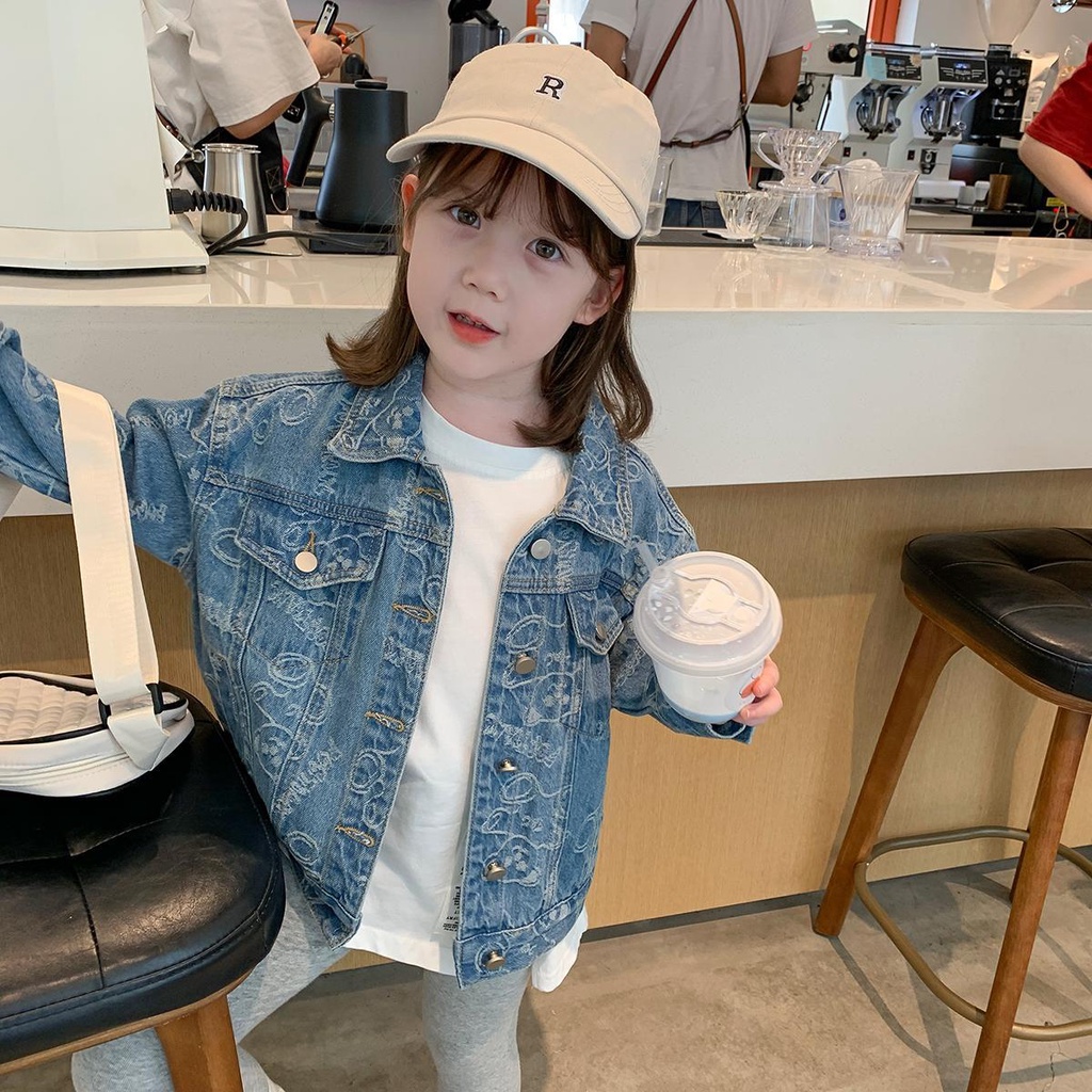 Áo Khoác Denim Thời Trang Xuân Thu 2022 Cho Bé Gái