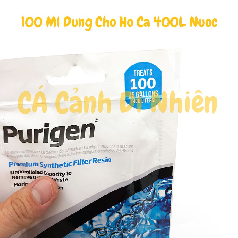 Vật liệu lọc SEACHEM PURIGEN túi 100ML khử độc làm trong nước hồ cá