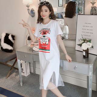 Đầm maxi cổ tròn cho phụ nữ mang thai