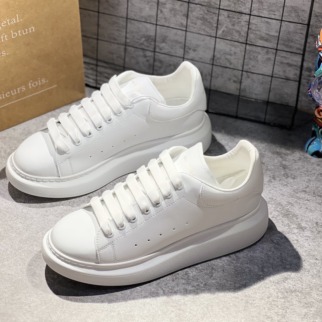 Giày alexander mcqueen nam, nữ gót TRẮNG bản chuẩn 11. Hộp cứng + túi xách+ giấy gói
