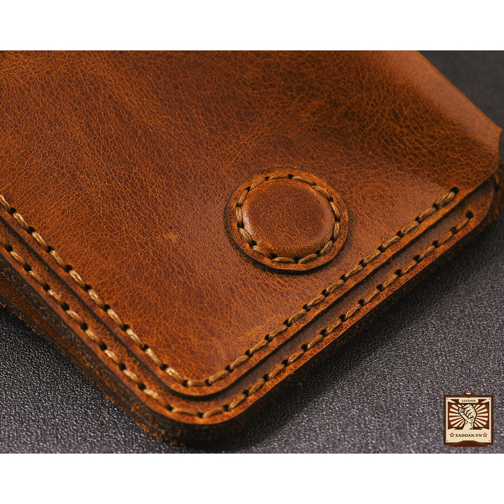 Ví sen da bò thật 100% thiết kế tinh tế theo phong cách tối giản