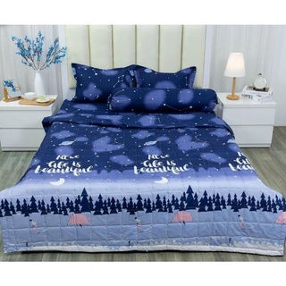 Bộ chăn hè ga gối 5 món poly cotton.
