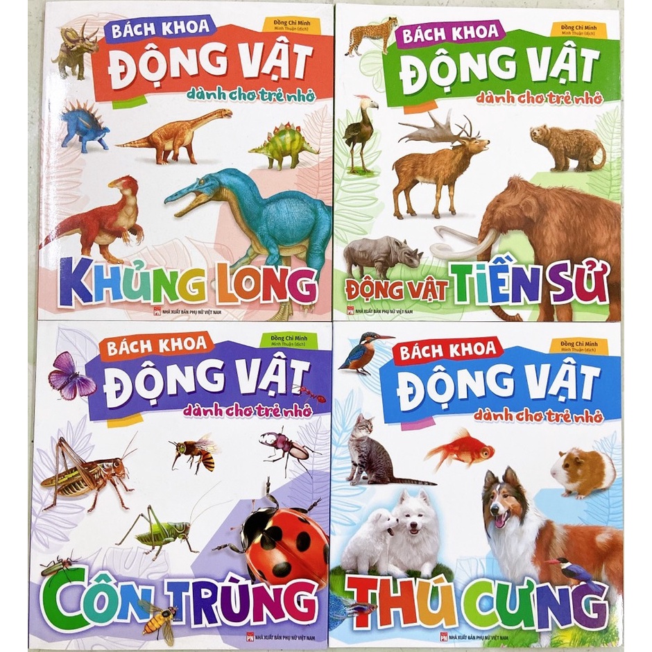 Sách: Bách Khoa Động Vật Dành Cho Trẻ Nhỏ - Động Vật Tiền Sử +Khủng Long +Côn Trùng +Thú Cưng (Phân Loại Tùy Chọn)