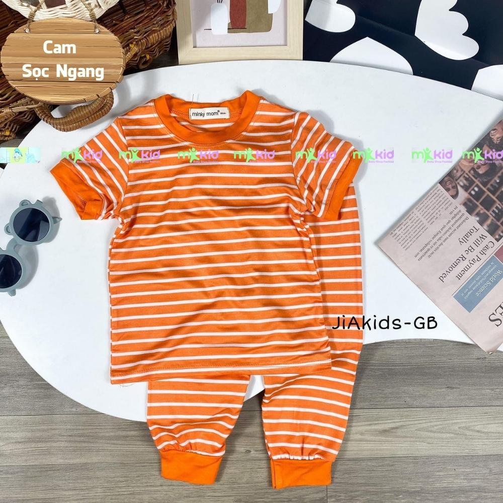 Bộ Tay Ngắn, Quần Dài THUN LẠNH MINKY MOM , Sọc Kẻ Ngang Dễ Thương Cho Bé Trai bé Gái
