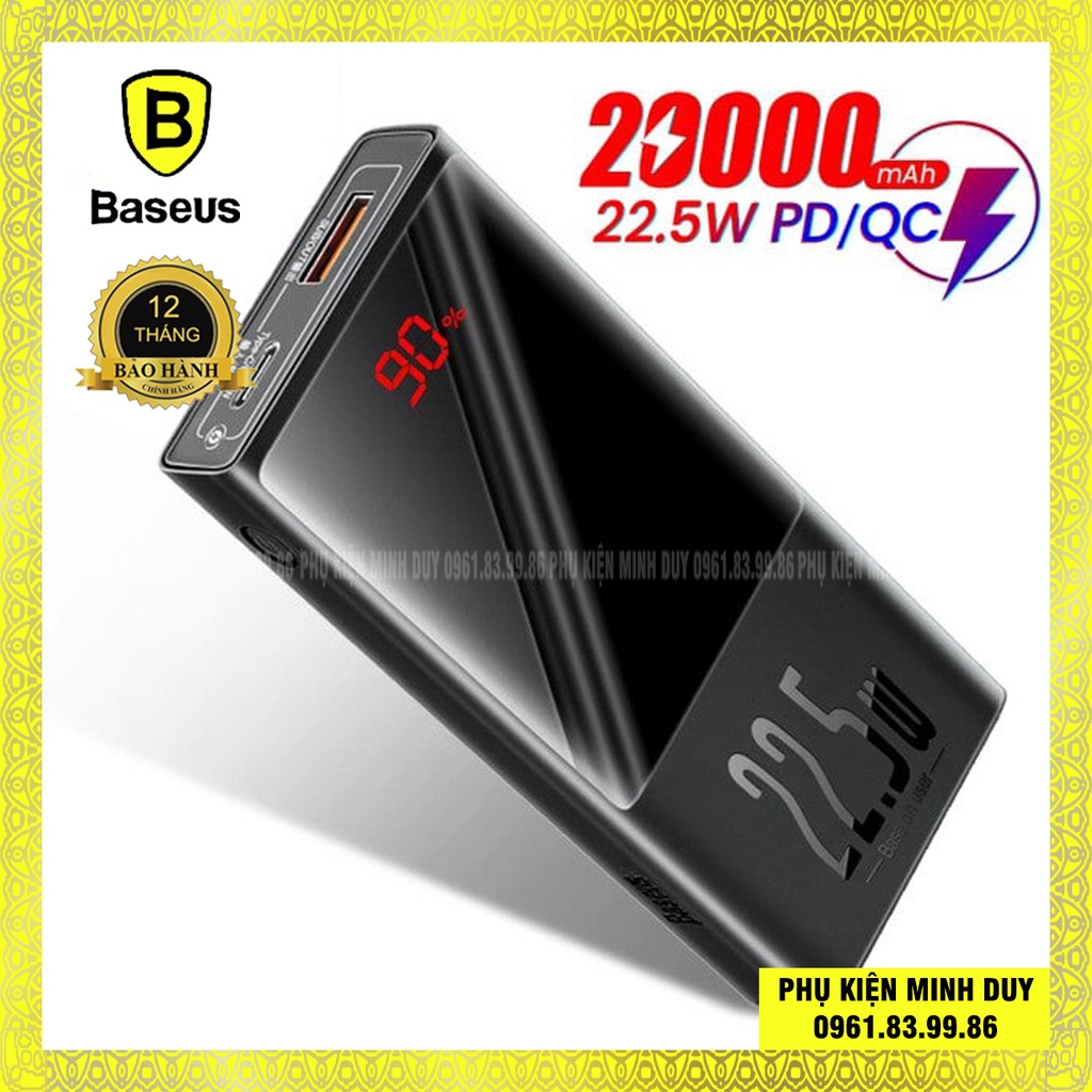Pin sạc dự phòng sạc nhanh Baseus Super Mini Digital Display 22.5W