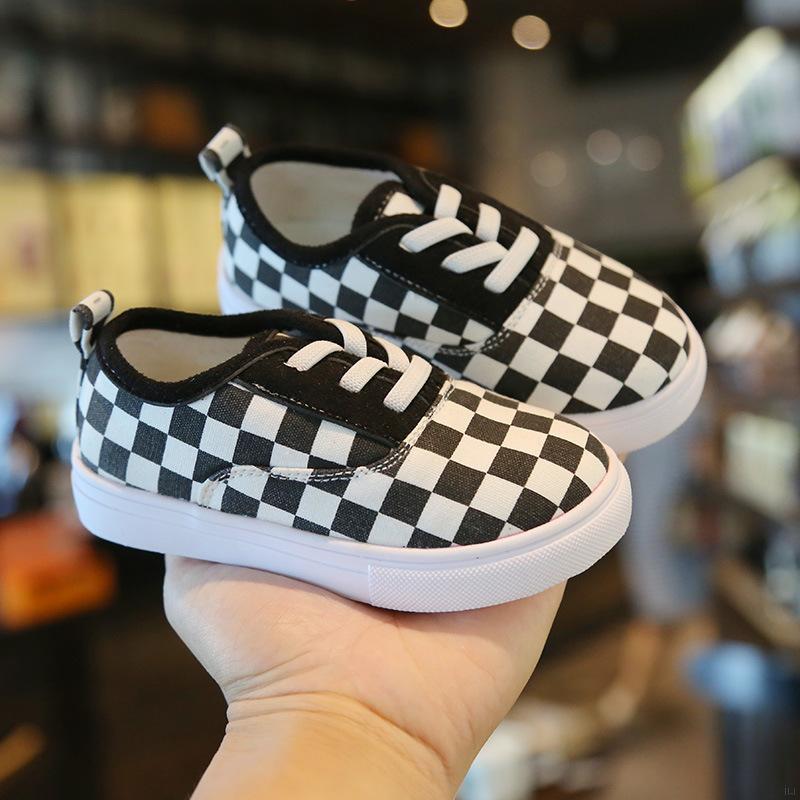 IU Autumn Baby Girl Boy Plaid Pattern Non-slip Breathable Shoes Anti-slip Toddler Casual Cute Walking Footwear