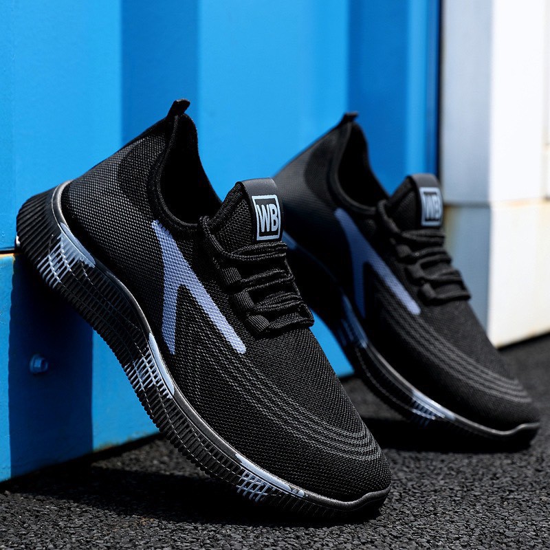 (Thanh Lý) Giày sneaker nam thể thao - WWB đen viền đỏ siêu rẻ có 2 màu