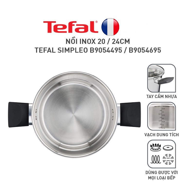 Nồi Inox Tefal Simpleo 20/24cm B9054495 / B9054695