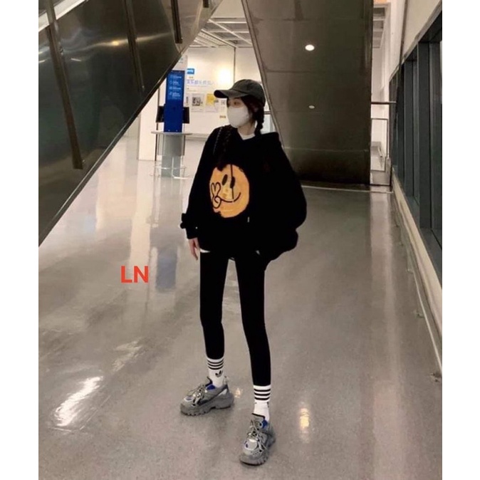 Áo hoodie mặt cười vàng TH6