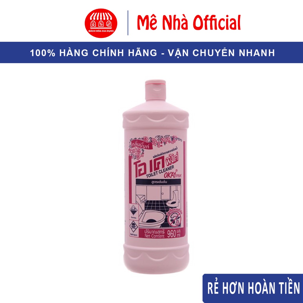 [Hàng Thái Lan] Chai tẩy toilet bồn cầu OKAY Thái Lan 960ml. Chai tẩy bồn cầu đánh bay mọi vết bẩn cứng đầu