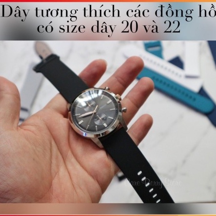 Dây đồng hồ cao su cho Active size 20 và 22 có chốt thông minh