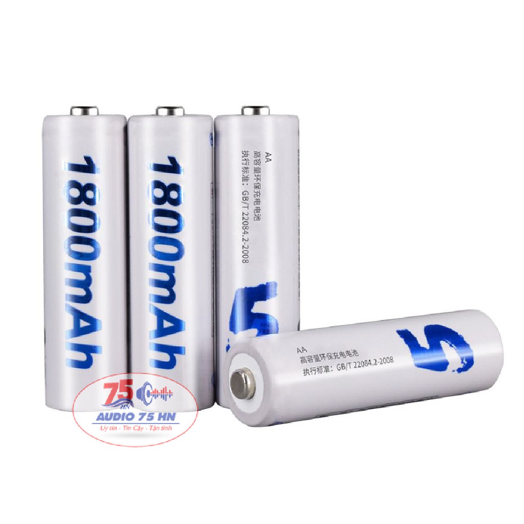 Combo gồm Sạc pin và 4 pin tiểu sạc Palo AA 1800mAh cho xe điều khiển, đồ chơi, chuột máy tính...