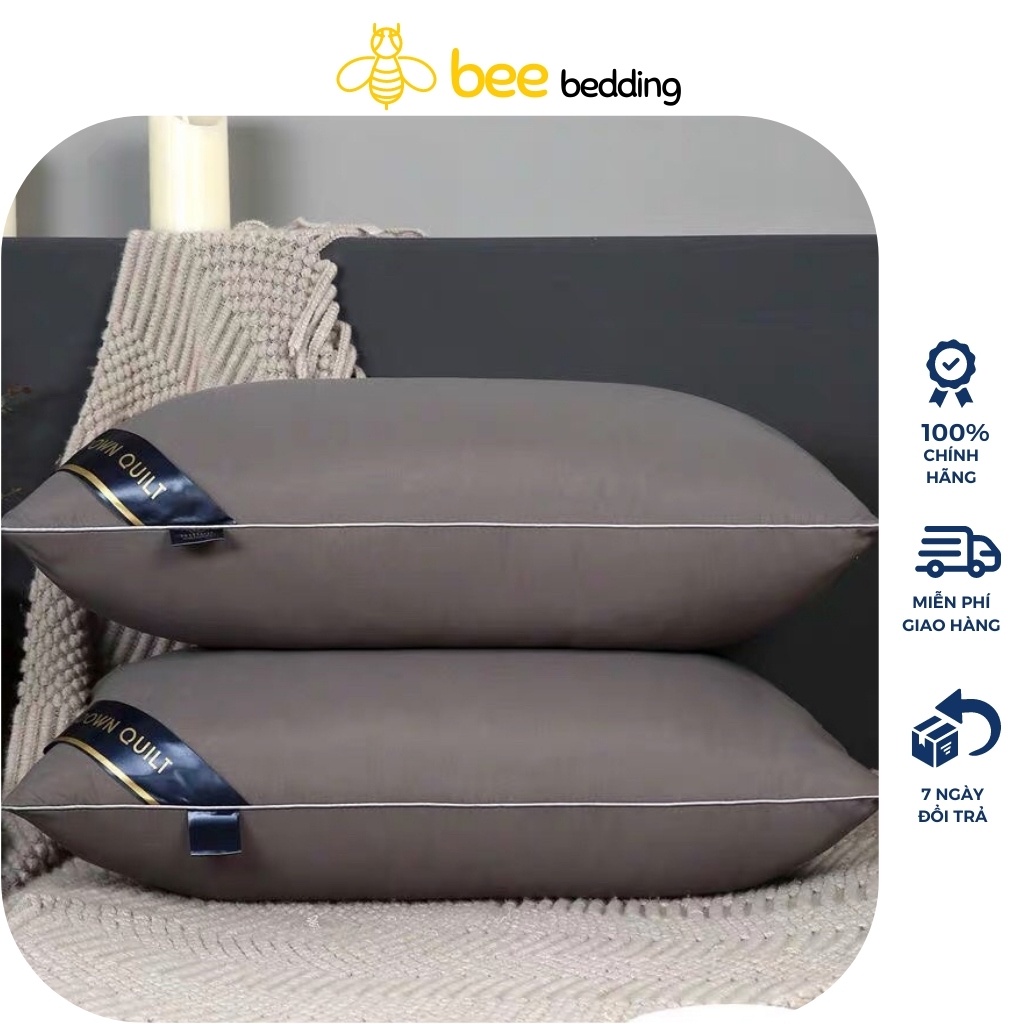 Ruột gối Hilton Bee Bedding - gối bông gòn Pillow cao cấp 45 x 65 và 50 x 70, chuyên dùng cho khách sạn, homstay