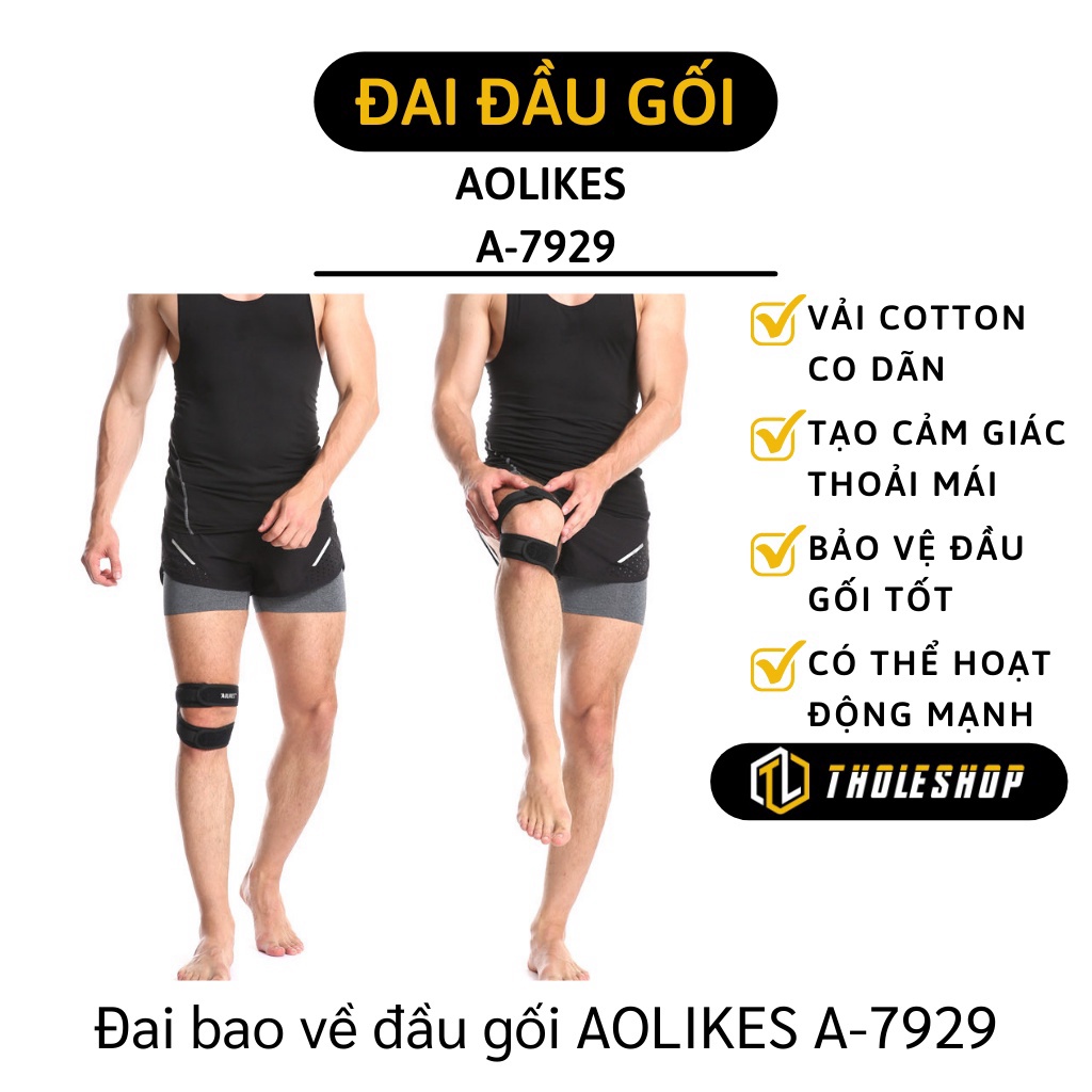 Đai Đầu Gối - Combo 2 Đai Cuốn Bảo Vệ Khớp Gối AOLIKES Hỗ Trợ Tập Thể Thao 9394