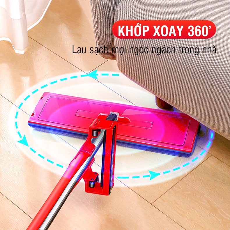 Cây lau nhà tự vắt - Cây lau nhà thông minh sử dụng đơn giản tiết kiệm thời gian, xoay 360 độ bảo hành 12 tháng