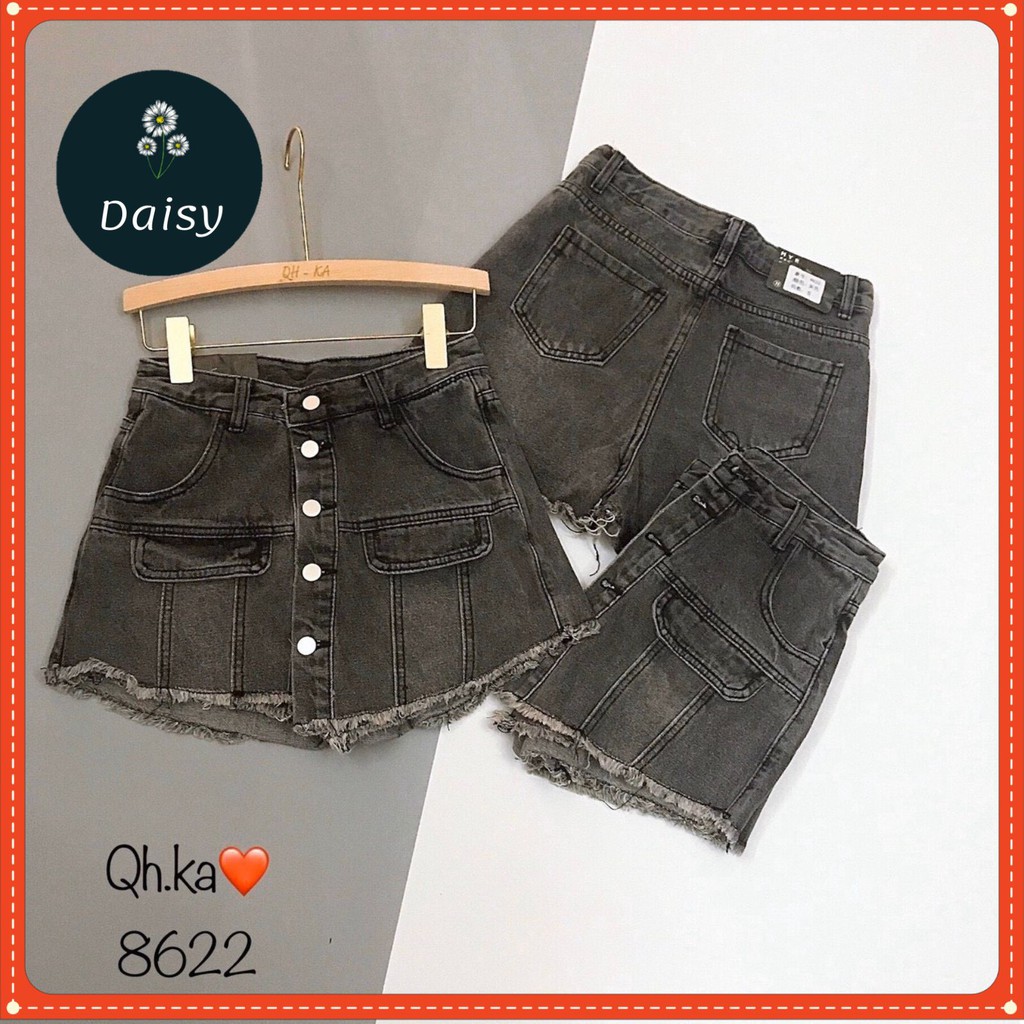 Quần Giả Váy Bò Nữ Tôn Dáng- Quần Jeans Short Giả Váy Khuy Giữa Hottrend [Ảnh Thật Trải Sàn] | BigBuy360 - bigbuy360.vn