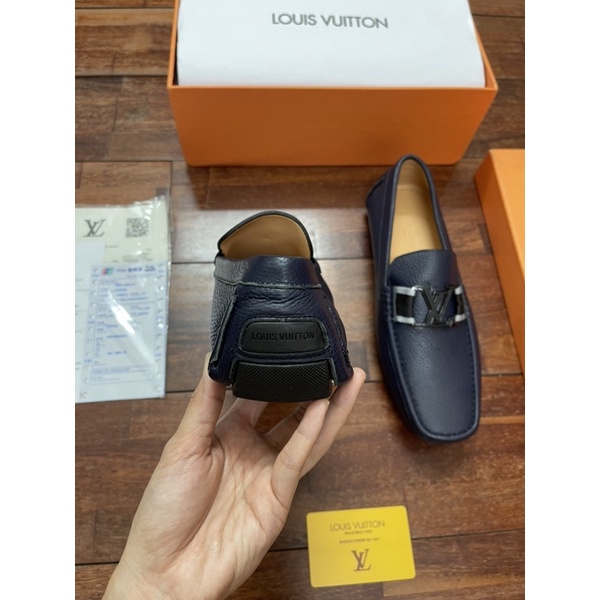 Giày lười nam, giày moca  LV da thật đế cao su non, lót da. Hàng super fullbox thẻ bill
