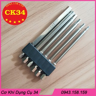 Bộ 6 đầu lục giác dài 100mm dành cho khoan, máy bắn vít hãng BROPPE