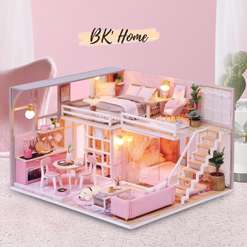 Mô hình nhà búp bê CUTEROOM diy Doll House Miniature Girlish Dream