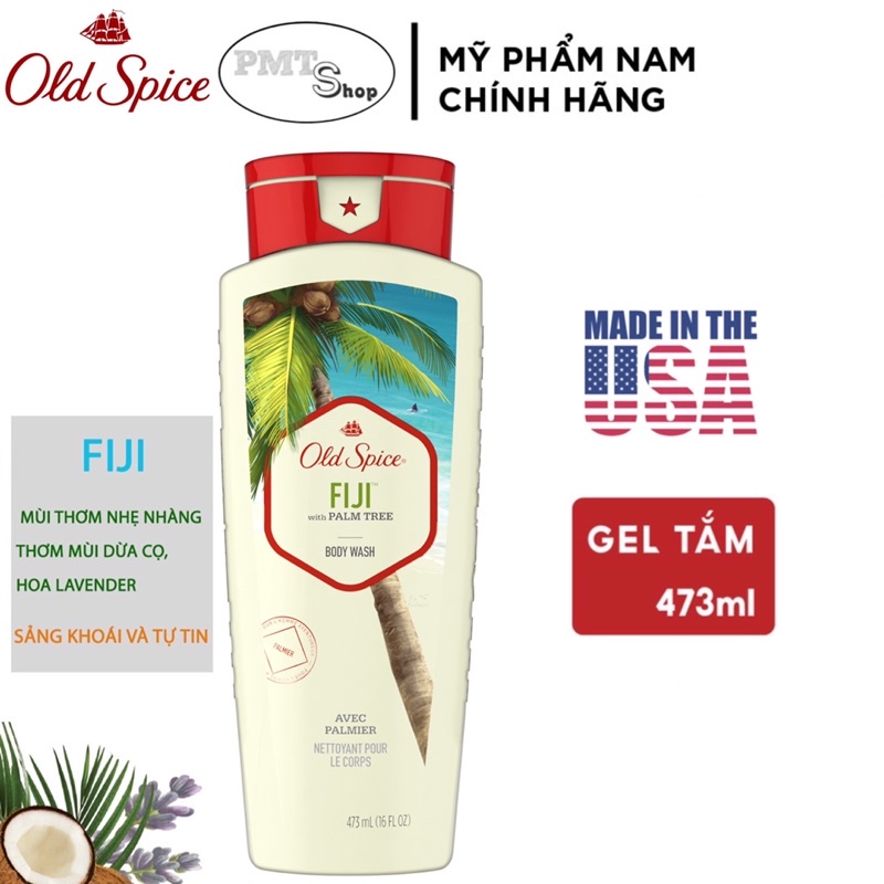 Sữa tắm nam Gel Old Spice 473ml Timber | Bearglove | Fiji | Wolfthorn | Pure Sport Fresh Tắm gội 2in1 532ml - Mỹ