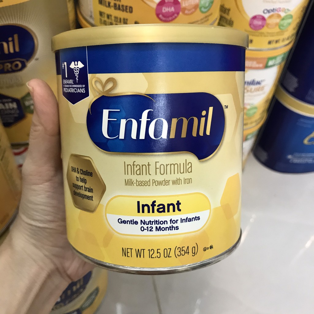 [Xả kho] Sữa Enfamil Infant Formula dành cho bé từ 0 -12 tháng 354g của Mỹ Date 1.12.2021