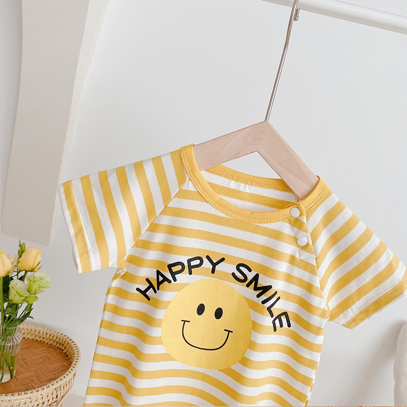 Bộ Áo Liền Quần Bằng Cotton In Hình Quả Chuối Dễ Thương Thời Trang Mùa Hè Cho Bé Sơ Sinh