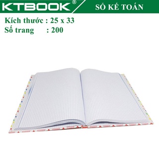 Sổ ghi chép Kế Toán KTBOOK bìa cứng ruột giấy in caro cao cấp size 25 x 33 cm Khổ Lớn 200 trang