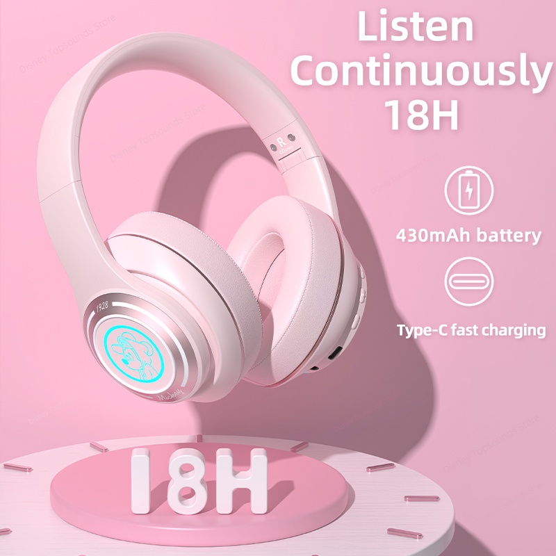 Tai Nghe Bluetooth 5.0 Không Dây Chống Nước Giảm Tiếng Ồn Có Mic Hình Disney H1