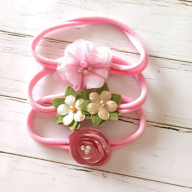 Bộ 3 thun buộc tóc hình hoa xinh xắn cho bé gái