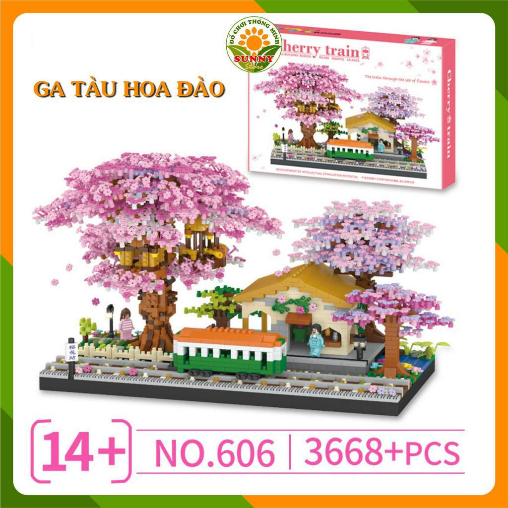 Mô hình lắp ghép 3D Phong cảnh Hoa đào tuyệt đẹp - Hai mẫu khác nhau - 2100-:-3600pcs - Sunny