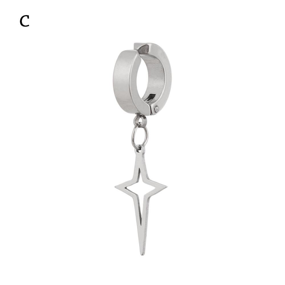 MIH Bông Tai Dáng Dài Hình Tam Giác Đính Sao Phối Tua Rua Phong Cách Punk Hiphop