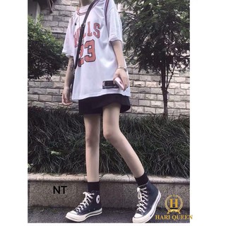 Quần đùi nữ ống rộng đen trơn