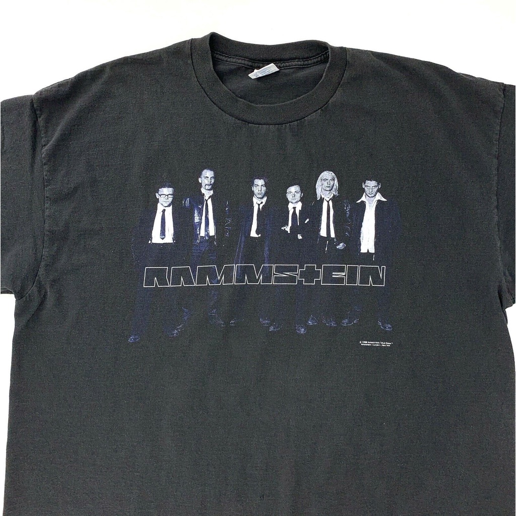 Áo Thun Nam Ngắn Tay Cổ Tròn In Chữ 1998 Rammstein Tour 2 Blue Gr 90s Thời Trang 585876