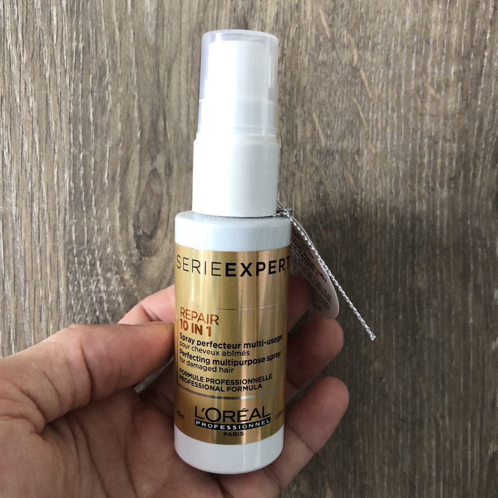 Xịt dưỡng phục hồi dưỡng ẩm tóc L'oreal Serie Absolut Repair Oil 10-in-1 Professional Oil hair Spray travel size 45ml