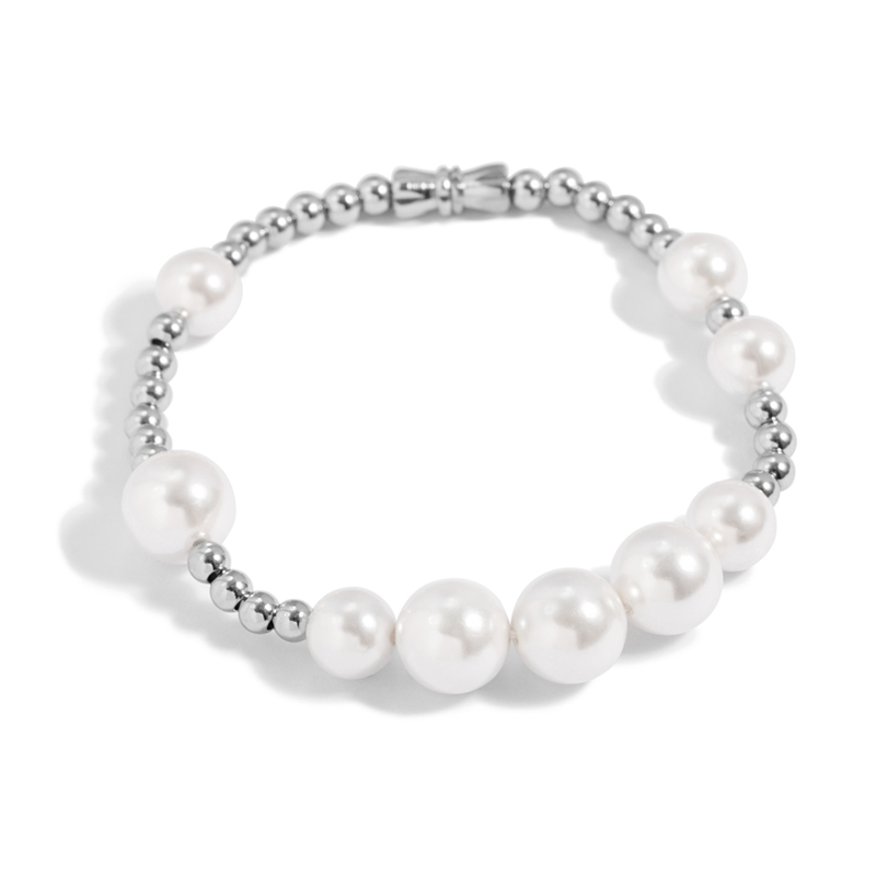 Vòng Tay Đính Hạt Giả Ngọc Trai Phong Cách Hip Hop