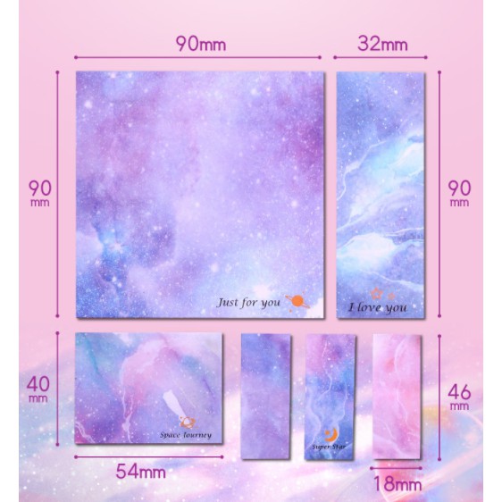 Hộp Giấy Note Ghi Chú Starry Sky Post-it Đáng Yêu