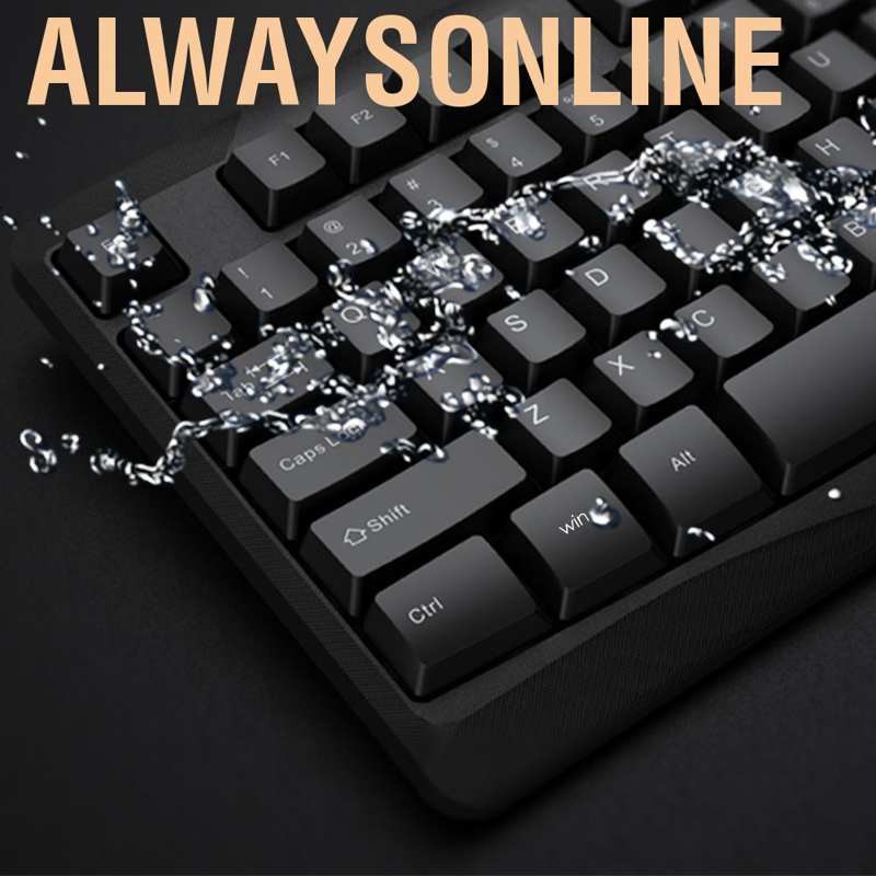Alwaysonline Ik7600 2.4G Silent Bluetooth Wireless Keyboard Mouse Set 104 Keys for Win7/8/10