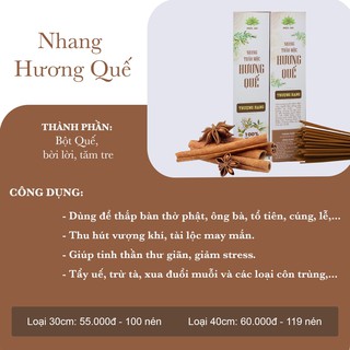 Nhang sạch thanh tâm hương quế. nhang thảo mộc làng nghề 100% không hóa chất độc hại