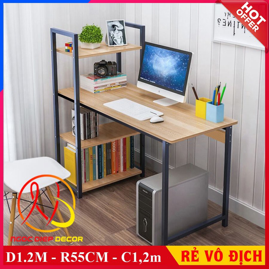 [Mã LIFEBKA5 giảm 10% tối đa 1 Triệu đơn 500k] Bàn làm việc khung thép chịu lực sơn tĩnh điện, dễ dàng tháo lắp