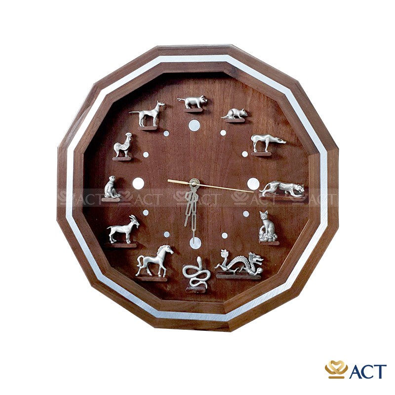 ĐỒNG HỒ 12 CON GIÁP PEWTER 12 CẠNH