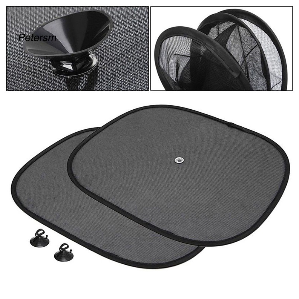 PST_2Pcs Car Side Window Sun Shade Visor Anti-UV Cover Baby Kids Shield Curtain Mesh
