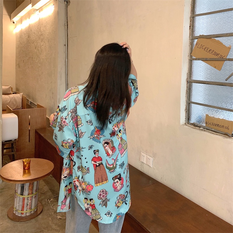 NRVP Áo Sơ Mi Dáng Rộng Thời Trang Hàn Quốc Cá Tính Cho Nữ