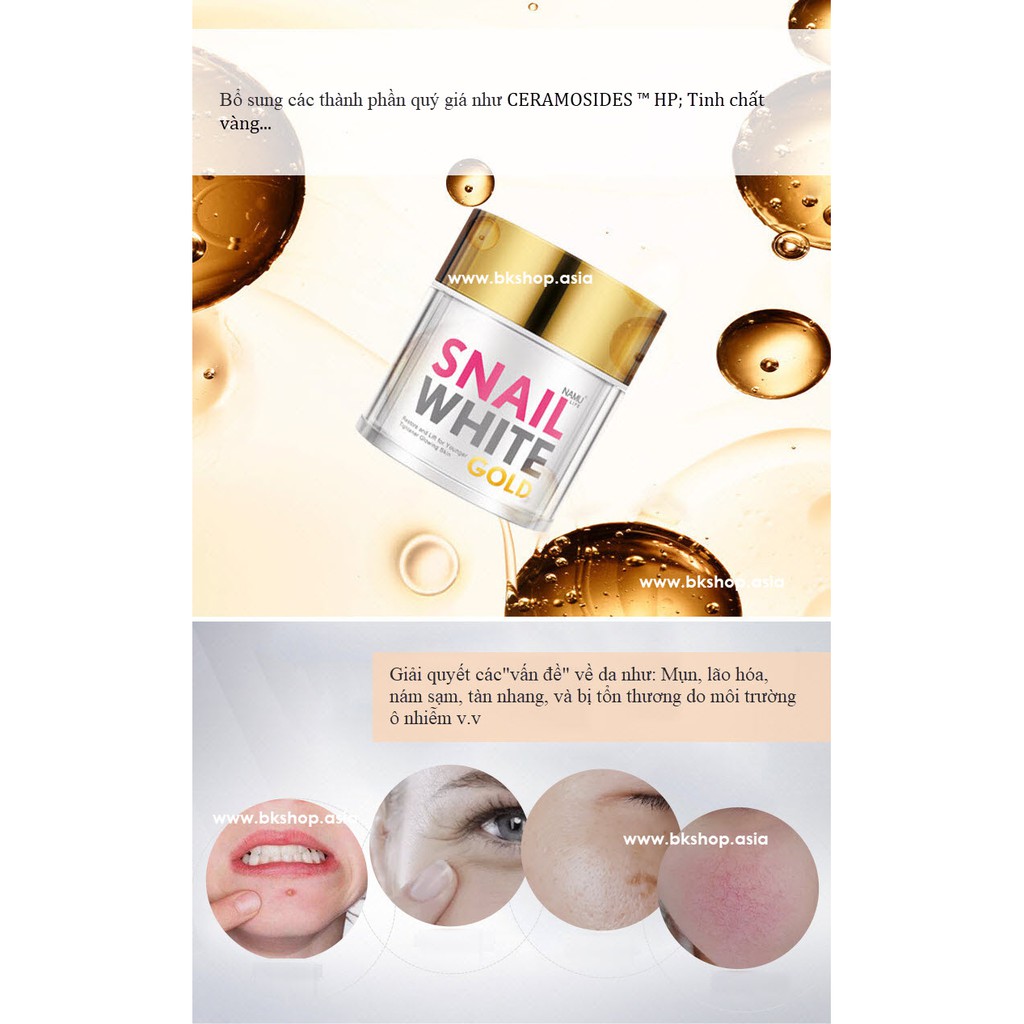 (Auth Thái) Kem Dưỡng Trẻ Hóa &amp; Trắng Da Snail Gold Namu Life Thái Lan