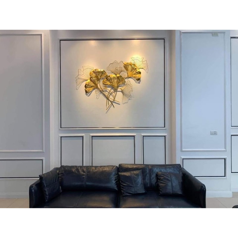 Tranh sắt treo tường, decor trang trí cao cấp. Bảo hành 3 năm. Lá xoè gingko