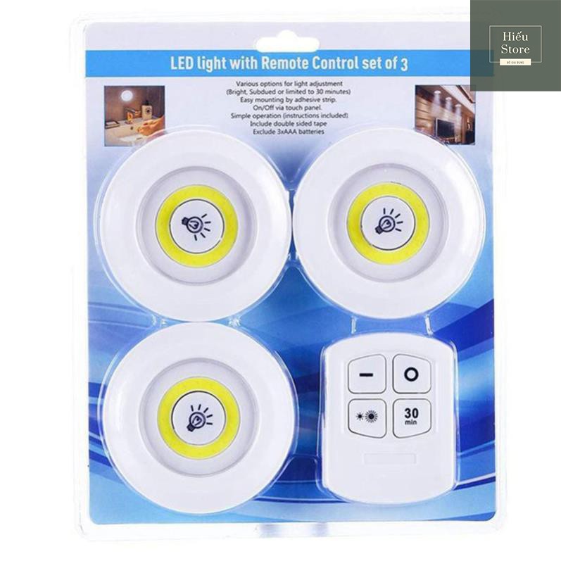 Bộ 3 Đèn LED Dán Tường Điều Khiển Từ Xa Cao cấp Siêu sáng, siêu tiện lợi