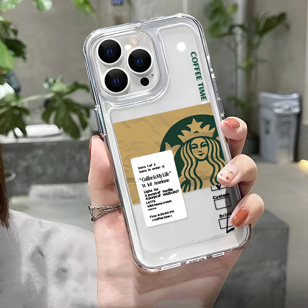Ốp Điện Thoại Trong Suốt In Hình Cà Phê / Không Gian Cho iphone 14 Pro Max 14 Plus 13 11 12 7Plus X XR XS Max