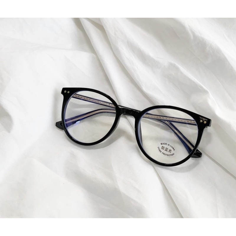 Gọng kính nam nữ bầu tròn lõi thép 2005 chống ánh sáng xanh, UV400, gọng nhựa dẻo Jolie eyewear- Lắp tròng theo yêu cầu