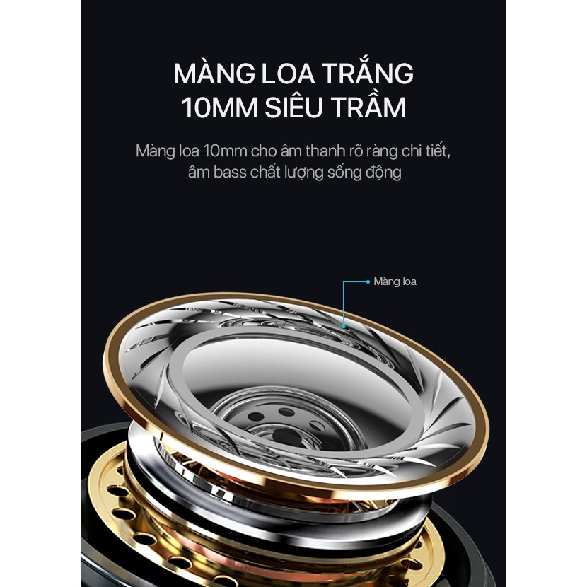 Tai nghe nhét tai ROBOT RE20 nghe nhạc đàm thoại - Cổng kết nối 3.5mm - Hàng chính hãng