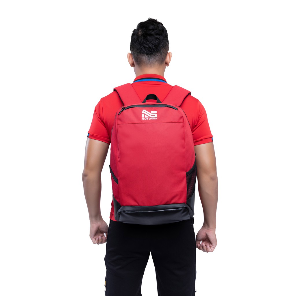 Balo bóng đá cao cấp Nam Sport Đỏ - Có ngăn để giày, đồ dơ riêng - Chống nước